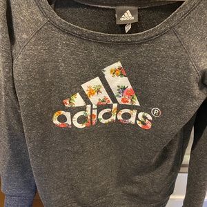 Adidas Women's Sweatshirt size Medium - gray floral